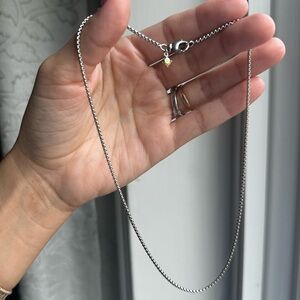 David Yurman Sterling Silver Box Chain With Gold Accent | 16in